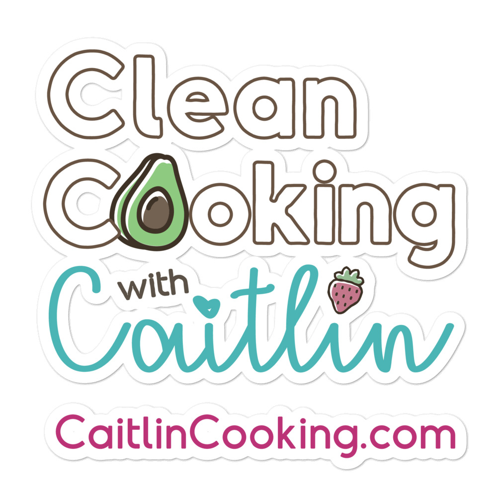 Logo on which it is written "Clean cooking with Caitlin" CaitlinCooking.com